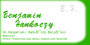 benjamin hankoczy business card